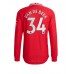 Cheap Manchester United Donny van de Beek #34 Home Football Shirt 2022-23 Long Sleeve